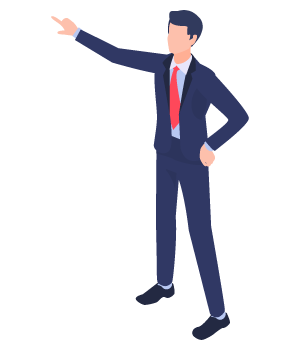 指さしする男性のイラスト