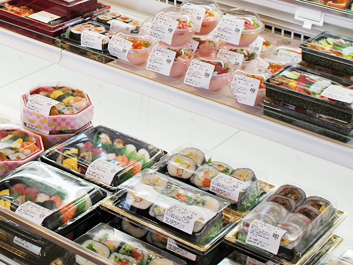 陳列されたお弁当
